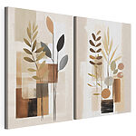 Impression sur toile modulaire Peinture représentant des plantes et des places