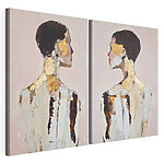 Impression sur toile modulaire - Deux profils dans l'expression abstraite