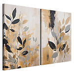 Impression sur toile modulaire Peinture représentant des feuilles et des branches