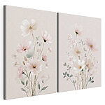 Impression sur toile modulaire Quelques fleurs sur fond blanc