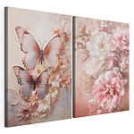 Impression sur toile modulaire Deux papillons sur une fleur