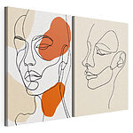 Impression sur toile modulaire Dessin représentant le visage d'une femme