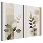 Impression sur toile modulaire Des teintes douces et des formes naturelles s'harmonisent