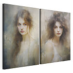 Impression sur toile modulaire Comparaison du visage d'une femme