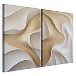 Impression sur toile modulaire Des courbes fluides dans des tons doux