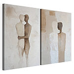 Impression sur toile modulaire Deux tableaux représentant des personnes qui s'étreignent