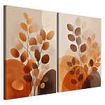 Impression sur toile modulaire Composition botanique artistique dans des tons chauds