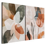 Impression sur toile modulaire Art floral abstrait aux couleurs douces