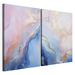 Impression sur toile modulaire Des nuances fluides de bleu et de rose