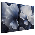 Impression sur toile modulaire - Élégantes compositions florales abstraites dans des tons bleus