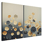 Impression sur toile modulaire Des fleurs élégantes aux teintes douces
