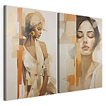 Impression sur toile modulaire Collage représentant une femme