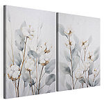 Impression sur toile modulaire Peinture représentant des fleurs et des feuilles de coton