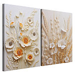 Impression sur toile modulaire Collage de fleurs et de blé