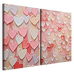 Impression sur toile modulaire Collage de cœurs roses et blancs