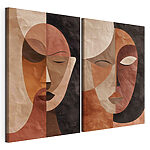 Impression sur toile modulaire Deux visages de couleurs différentes