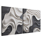 Impression sur toile modulaire Des formes fluides dans une harmonie monochrome