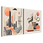Impression sur toile modulaire Collage composé de différentes formes et couleurs
