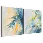 Impression sur toile modulaire Aquarelle représentant des feuilles
