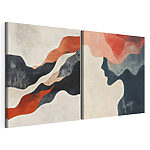Impression sur toile modulaire Deux images du visage d'une femme