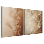 Impression sur toile modulaire Des feuilles douces et fluides aux teintes chaudes
