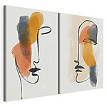 Impression sur toile modulaire Deux visages dessinés sur du papier