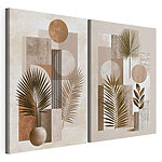 Impression sur toile modulaire Paire d'œuvres d'art représentant des plantes