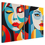 Impression sur toile modulaire Collage représentant le visage d'une femme