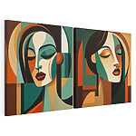 Impression sur toile modulaire Deux photos du visage d'une femme