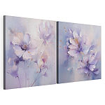 Impression sur toile modulaire Peinture représentant des fleurs sur un fond blanc