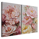 Impression sur toile modulaire Des fleurs délicates aux teintes pastel douces