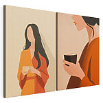 Impression sur toile modulaire Femme tenant une tasse de café