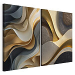 Impression sur toile modulaire Formes fluides aux couleurs douces