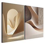 Impression sur toile modulaire Collage représentant une pièce avec un objet courbe