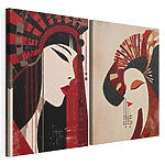 Impression sur toile modulaire Deux femmes aux couleurs différentes