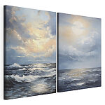 Impression sur toile modulaire Tableau représentant la mer et le soleil