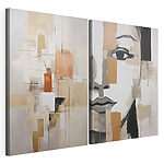 Impression sur toile modulaire Peinture représentant le visage d'une femme