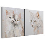 Impression sur toile modulaire Deux tableaux représentant des chats