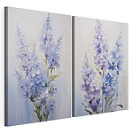 Impression sur toile modulaire Peinture représentant des fleurs sur fond blanc