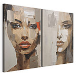 Impression sur toile modulaire Deux tableaux représentant le visage d'une femme