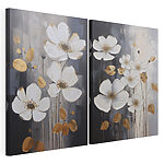 Impression sur toile modulaire De magnifiques fleurs blanches rehaussées de touches subtiles