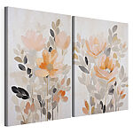 Impression sur toile modulaire Peinture représentant des fleurs et des feuilles