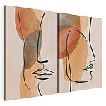 Impression sur toile modulaire Visages abstraits aux couleurs douces
