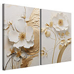 Impression sur toile modulaire Des fleurs délicates aux détails élégants