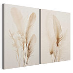 Impression sur toile modulaire Des plumes délicates aux teintes douces