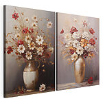 Impression sur toile modulaire Peinture représentant des fleurs dans un vase