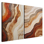 Impression sur toile modulaire Des vagues fluides aux teintes terreuses