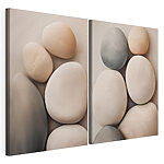 Impression sur toile modulaire Ensemble d'œufs blancs et gris