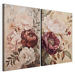 Impression sur toile modulaire Des fleurs élégantes aux teintes douces