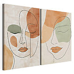 Impression sur toile modulaire Deux images du visage d'une femme